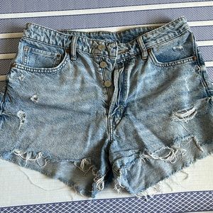 H&M high rise jean shorts